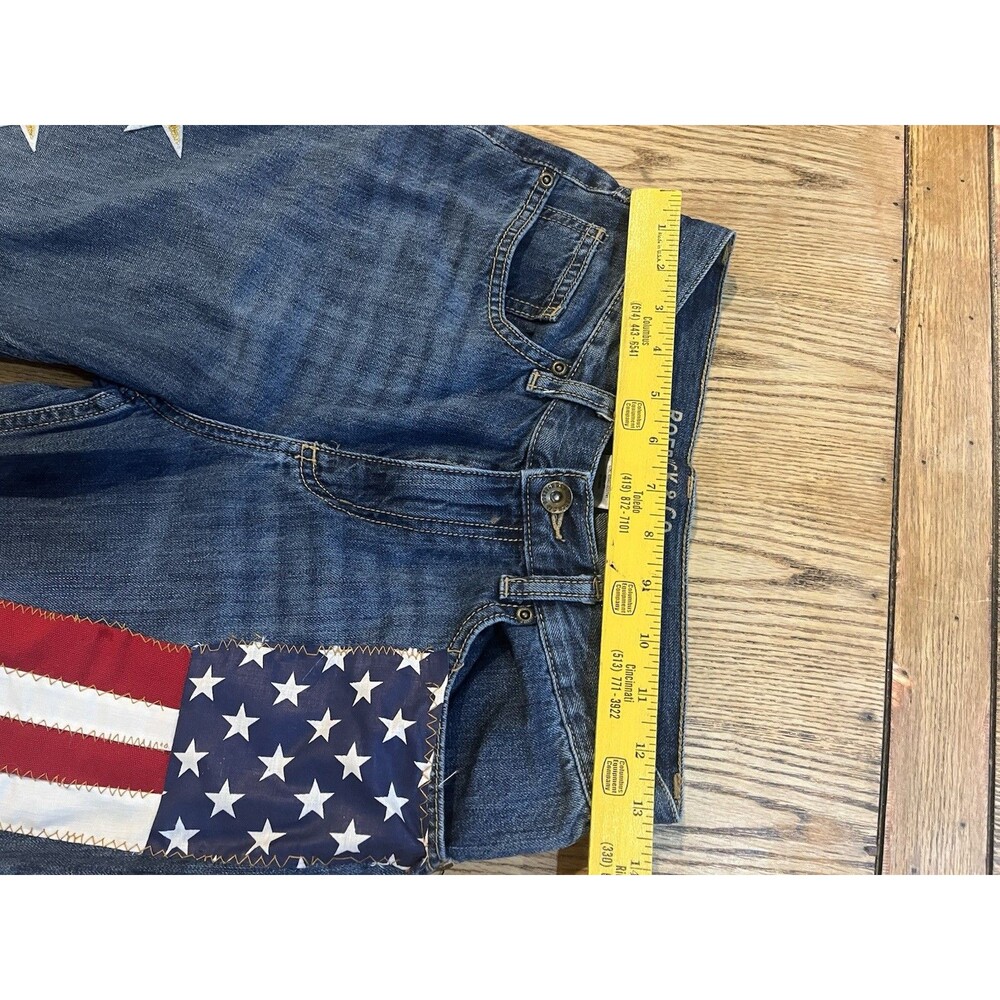 Roebuck & Co Relaxed Jeans 16 Custom Patriotic Flag Americana Western Boho - Picture 3 of 6